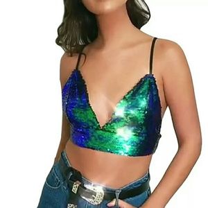 NEW GORGEOUS MERMAID SEQUIN ADJUSTABLE TOP
